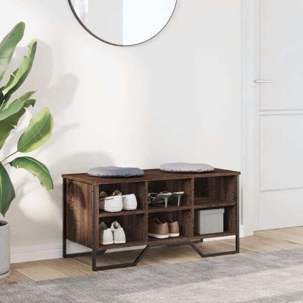 vidaXL Skoskåp brun ek 90x38x45,5 cm konstruerat trä