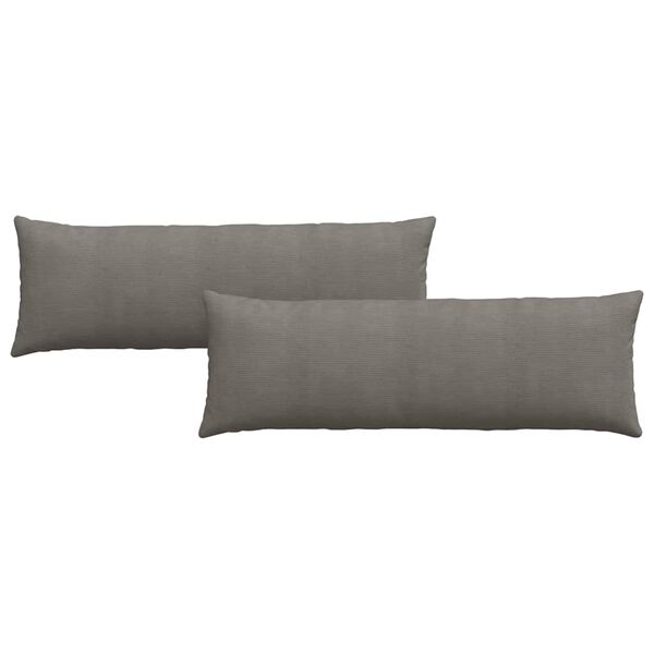vidaXL Sofakuddar 2 pcs Ljusgrå 120 x 40 cm Kordread tyg