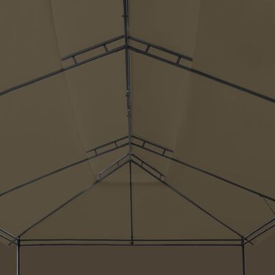 vidaXL Paviljong med draperier 600x298x270 cm taupe 180 g/m²