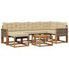 vidaXL Utomhussoffset med kudde 7 pcs Naturlig och Beige