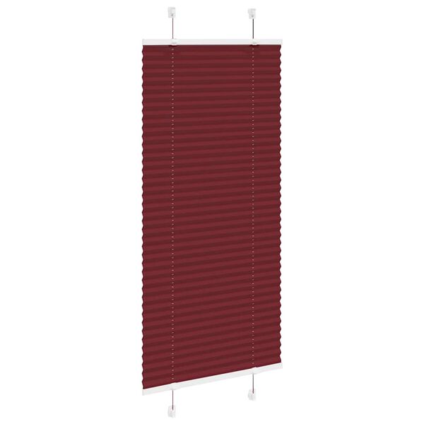 vidaXL Plisserad persienn Bordeaux r&ouml;d 65x100cm tyg bredd 64,4cm