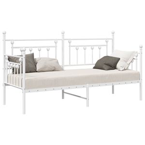 vidaXL Dagb&auml;ddram Vit 75 x 190 cm St&aring;l