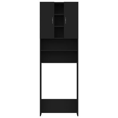 vidaXL Tvättmaskinsskåp svart 64x25,5x190 cm