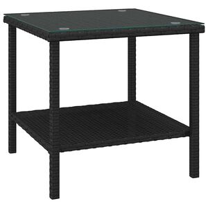 vidaXL Sidobord svart 45x45x45 cm konstrotting och h&auml;rdat glas