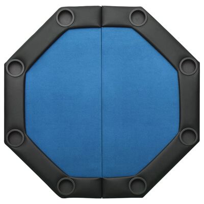 vidaXL Pokerbord för 8 spelare hopfällbart 108x108x75 cm blå