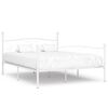 vidaXL S&auml;ngram utan madrass med ribbotten vit metall 180x200 cm