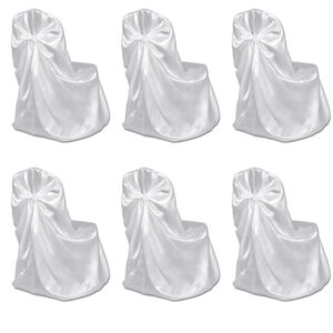 Vit stolskl&auml;dsel f&ouml;r br&ouml;llopsmiddag 6 st