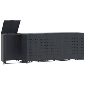vidaXL Skjul f&ouml;r sopk&auml;rl f&ouml;r 5 platser antracit 345x79x117 cm st&aring;l