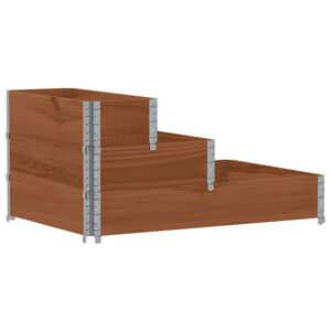 vidaXL Pallkrage 3 niv&aring;er brun 120x80 cm massiv furu