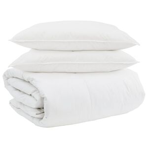 vidaXL T&auml;ckeset med kudde 3 st Vit Dunfj&auml;der