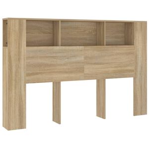 vidaXL S&auml;nggavel med f&ouml;rvaring sonoma-ek 160x18,5x104,5 cm