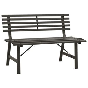 vidaXL Tr&auml;dg&aring;rdsb&auml;nk 110 cm st&aring;l svart