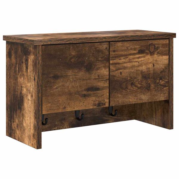 vidaXL V&auml;ggmonterad Kl&auml;dh&auml;ngare med hylla R&ouml;kt ek 50 x 20 x 30 cm