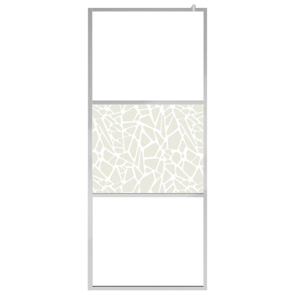 vidaXL Duschvägg med ESG-glas stendesign 100x195 cm
