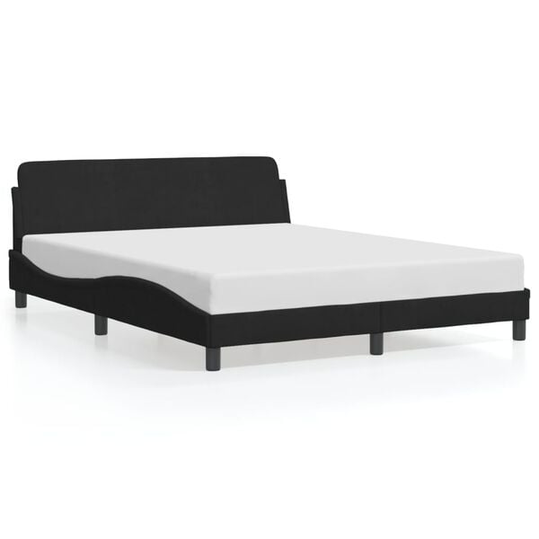 vidaXL Bed Frame "Dover" Black 160x200 cm Velvet