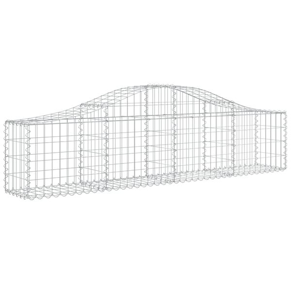 vidaXL Gabion bågformad 9 st 200x30x40/60 cm galvaniserat järn