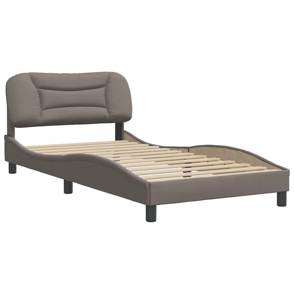 vidaXL Bed Frame without Mattress "Hvar" Taupe 100x200 cm Fabric