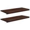 vidaXL F&ouml;nsterbr&auml;dor 2 st M&ouml;rkbrun 100 x 40 x 2 cm Massivt boktr&auml;