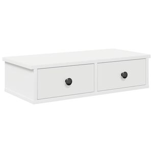 vidaXL V&auml;gghylla med l&aring;dor vit 60x28x15 cm konstruerat tr&auml;