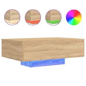 vidaXL Soffbord med LED sonoma-ek 85x55x31 cm