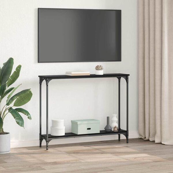 vidaXL Konsolbord Svart Ek 100 x 22,5 x 75 cm Konstruerat tr&auml;