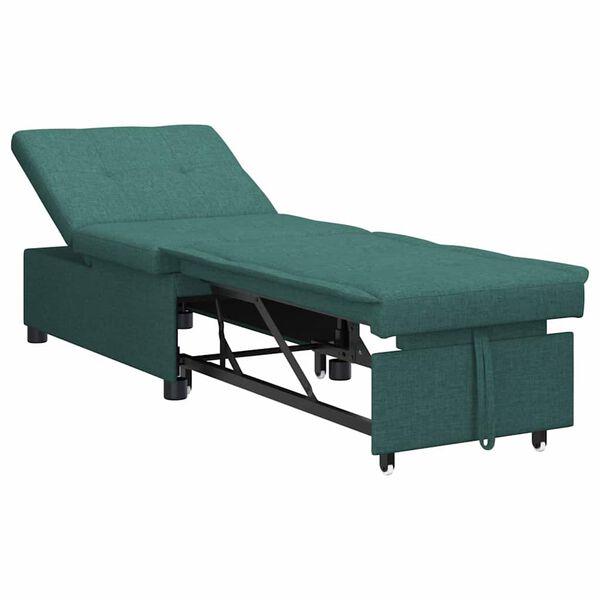 vidaXL Pull Out Sofa Bed M&ouml;rkgr&ouml;n 194 x 50 x 82 cm tyg