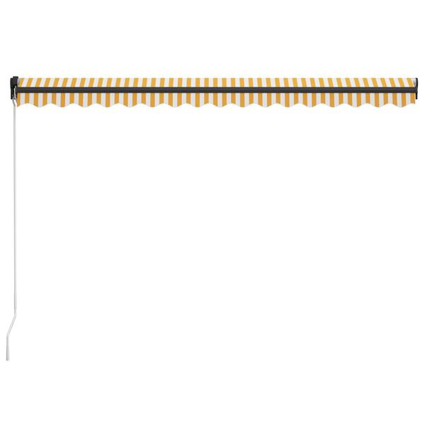 vidaXL Markis manuellt inf&auml;llbar med LED 400x300 cm gul och vit