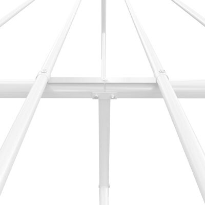 vidaXL Sängram med huvudgavel och fotgavel vit metall 120x200 cm