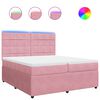 vidaXL Rams&auml;ng med madrass rosa 200x200 cm sammet