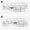 vidaXL Utomhussoffset med kudde 9 pcs Naturlig och Gr&auml;dde