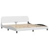 vidaXL Bed with Mattress "Hvar" White 200x200 cm Faux Leather