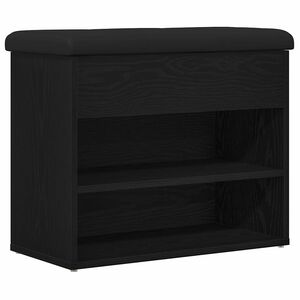 vidaXL F&ouml;rvaringsb&auml;nk Svart Ek 62 x 32 x 50 cm Konstruerat tr&auml;