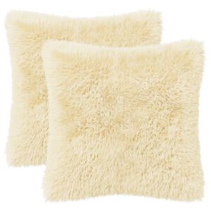 vidaXL Kudd&ouml;verdrag 2 pcs HEERLEN Gr&auml;ddvit 30 x 30 cm PV Fleece