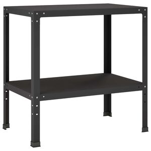 vidaXL Planteringsbord 100 x 50 x 80 cm Pulverlackerat st&aring;l Svart