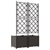vidaXL Tr&auml;dg&aring;rdsplanterare 2 pcs Brun 80 x 40 x 143 cm Plast