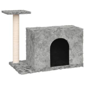 vidaXL Kl&ouml;str&auml;d med kl&ouml;spelare sisal ljusgr&aring; 51 cm