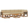 vidaXL Utomhussoffset med kudde 8 pcs Naturlig och Beige Polyester