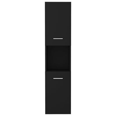 vidaXL Badrumsskåp svart 30x30x130 cm spånskiva