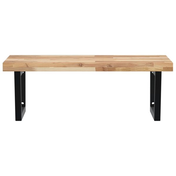 vidaXL V&auml;ggmonterad handfatshylla st&aring;l och massivt akaciatr&auml;