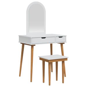vidaXL Skrivbordsset FAUSKE 3 st Vit 76 x 50 x 143 cm