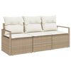 vidaXL Soffset 3 pcs Beige konstrotting
