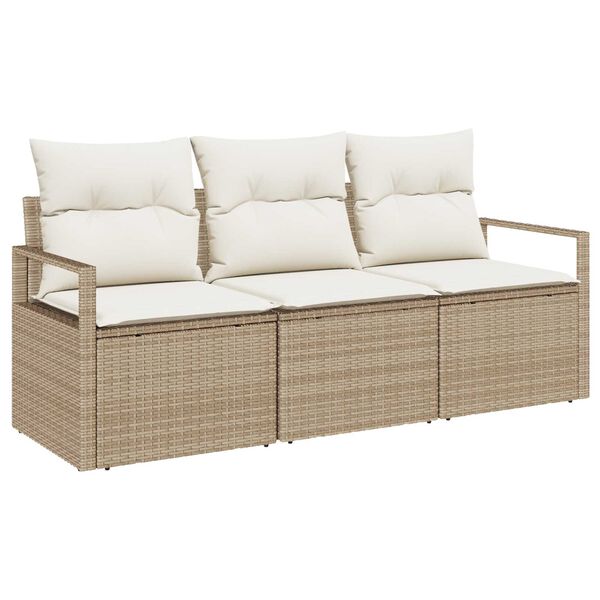 vidaXL Soffset 3 pcs Beige konstrotting