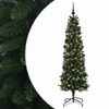 vidaXL Smal konstgjord julgran med julkulor 210 cm 300 LED-lampor