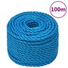 vidaXL Rep bl&aring; 24 mm 100 m polypropylen