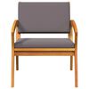 vidaXL Trädgård Stol med kudde 2 pcs Brun Massivt akaciaträ