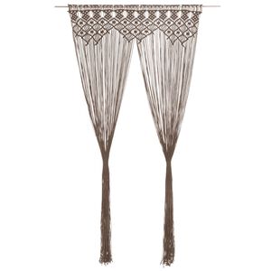 vidaXL Gardin makram&eacute; taupe 140x240 cm bomull