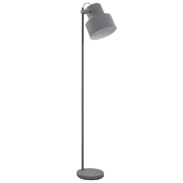 vidaXL Golvlampa metall grå E27