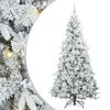 vidaXL Plast Hingad Julgran med 300 LED-lampor Vit 210 cm PE och PVC