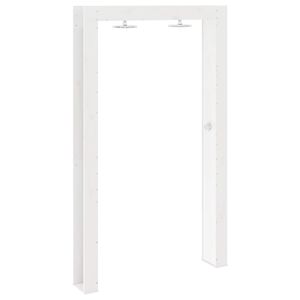 vidaXL Utomhus Dusch 226 cm Massivt talltr&auml; och rostfritt st&aring;l Vit