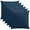 vidaXL Kudd&ouml;verdrag 6 st ALMELO M&ouml;rkbl&aring; 55 x 55 cm manchester